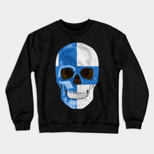 Finland Flag Skull - Gift for Finnish With Roots From Finland Crewneck Sweatshirt